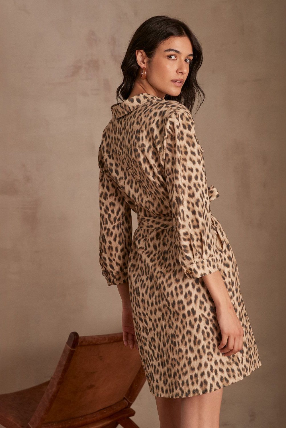 MAISON 123 - Vestido Lino Animal Print Mujer Maison 123