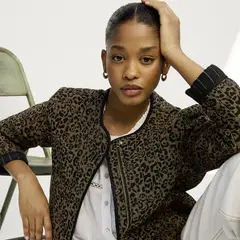 MAISON 123 - Chaqueta Estampado Animal Print Mujer