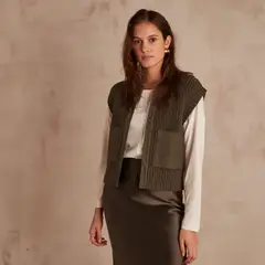 MAISON 123 - Chaleco Sin Mangas Bolsillo Mujer 123