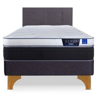 Cama Europea Nexus 1.5 Plaza + Respaldo Royal Grafito
