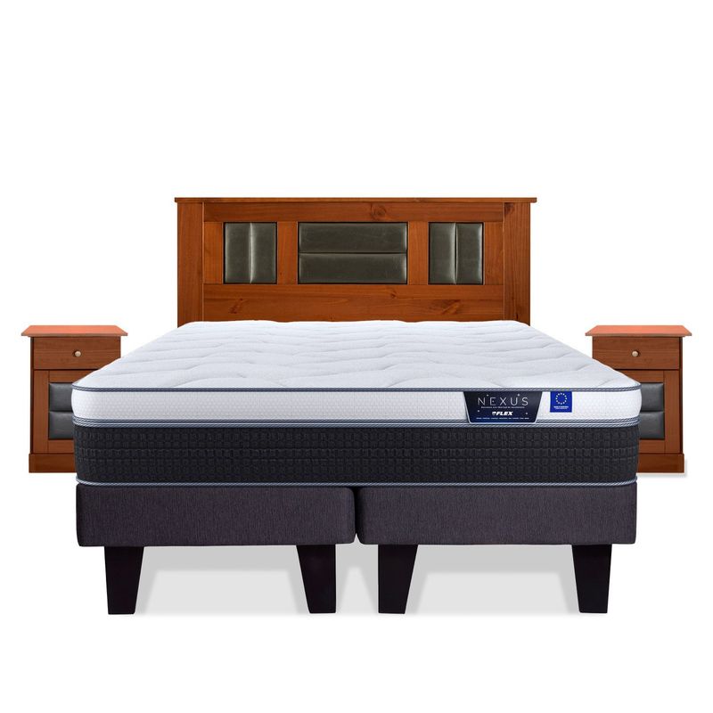 FLEX - Cama Europea Nexus 2 Plazas Bd + Set Lorraine Flex