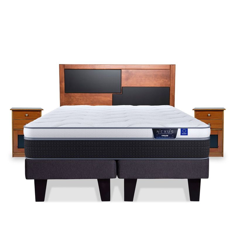 FLEX - Cama Europea Nexus 2 Plazas Bd + Set Colonia Flex