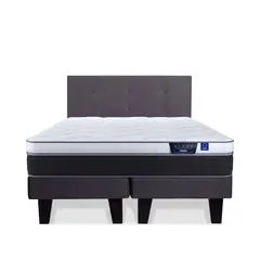 FLEX - Cama Europea Nexus 2 Plazas Bd + Respaldo Royal Grafito