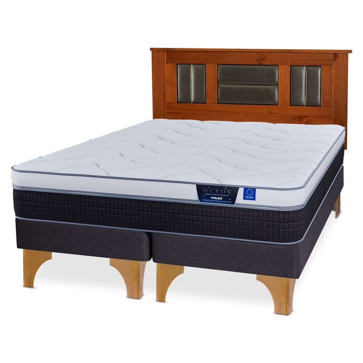 FLEX - Cama Europea Nexus King + Respaldo Lorraine Flex