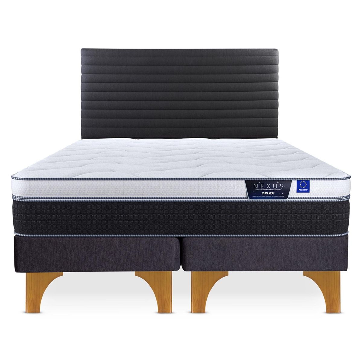 FLEX - Cama Europea Nexus King x 2.00mt Base Dividida + Respaldo Flex