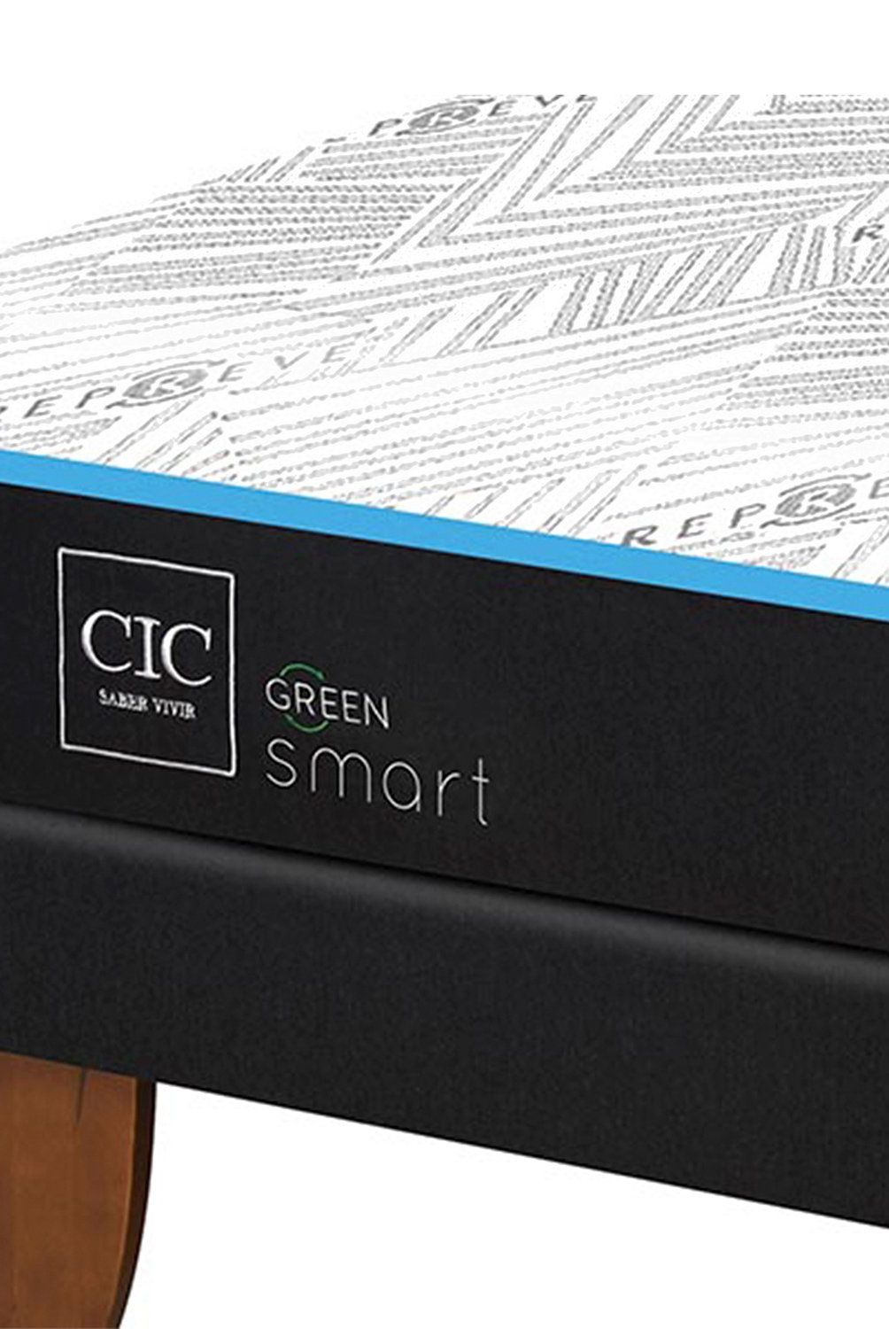 CIC - Cama Europea Green 2 Plazas + Respaldo + 1 Velador Cic