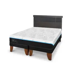 CIC - Cama Europea Green 2 Plazas + Respaldo