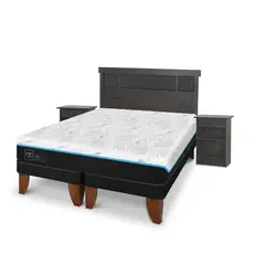 CIC - Cama Europea Green King + Respaldo + 2 Veladores