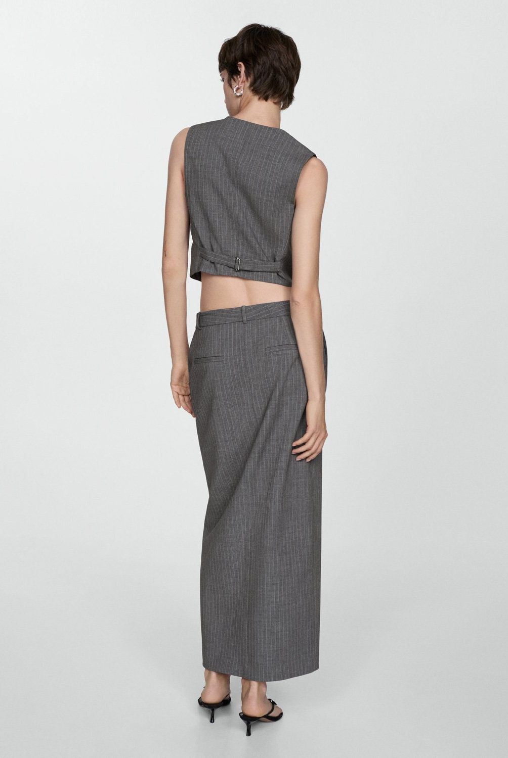 MANGO - Falda Traje Raya Diplomática Mujer Mango