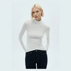 MANGO - Polera Cuello Alto Mujer