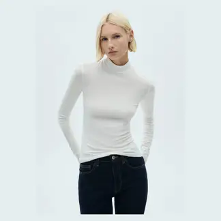 MANGO - Polera Cuello Alto Mujer