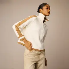 MANGO - Sweater Cremallera Detalle Rayas Mujer
