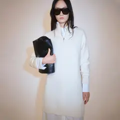 MANGO - Vestido Punto Canalé Cremallera Mujer