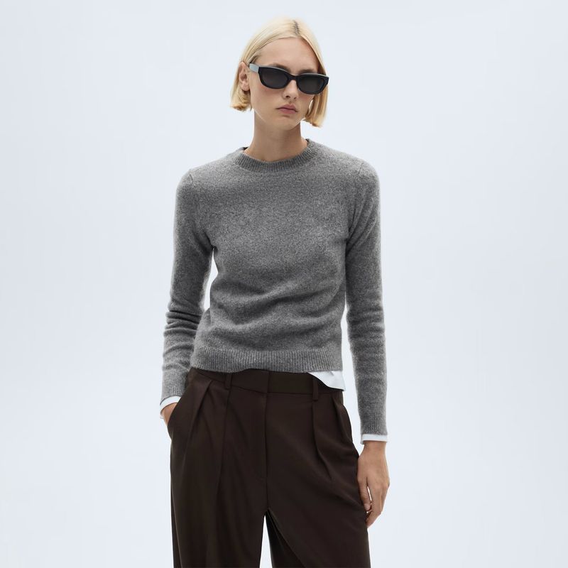 MANGO - Sweater Punto Manga Larga Mujer Mango