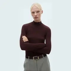 MANGO - Polera Cuello Alto Mujer