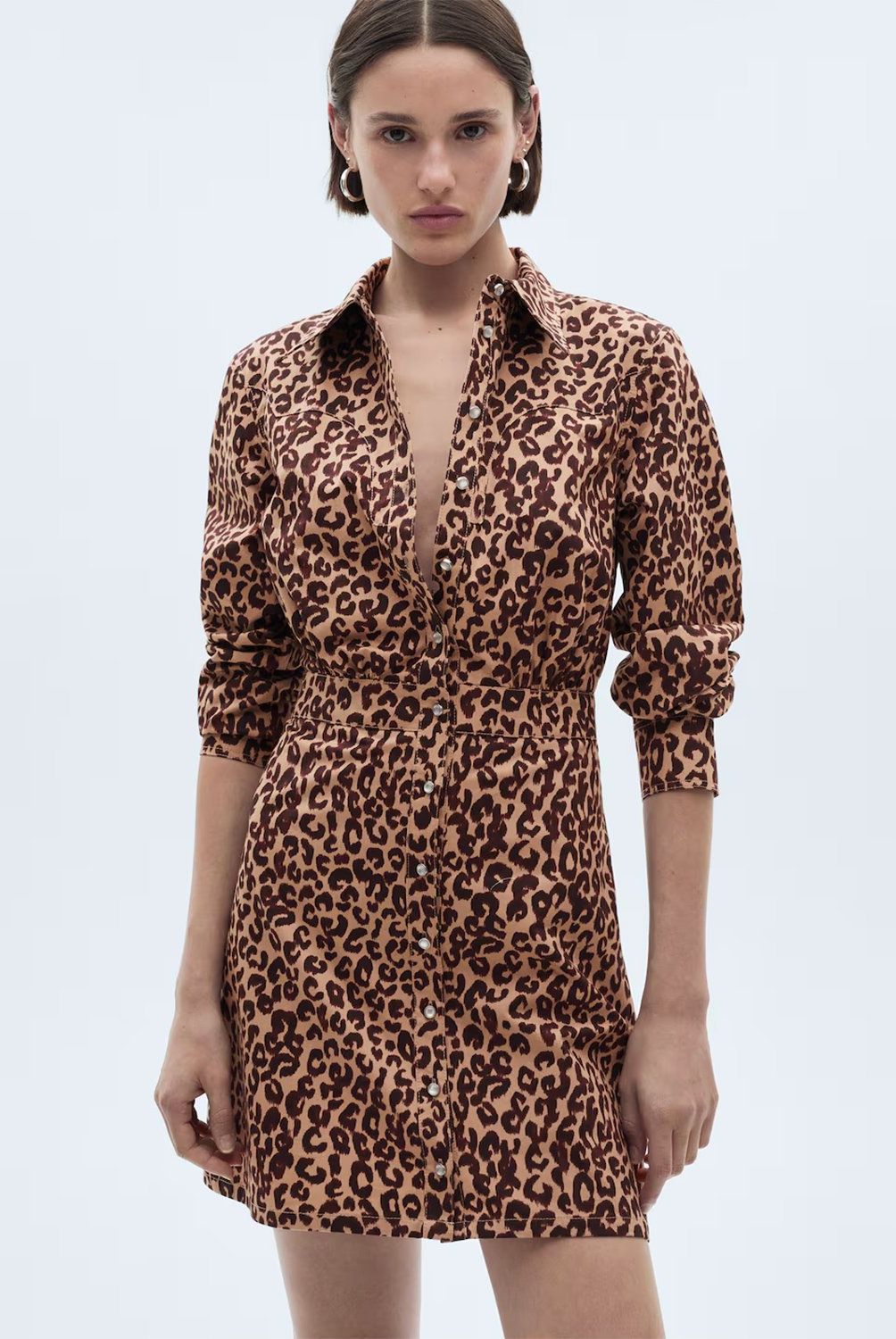 MANGO - Vestido Camisero Leopardo Mujer Mango