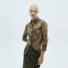 MANGO - Camisa Organza Serpiente Mujer