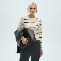 MANGO - Sweater Rayas Cuello Redondo Mujer