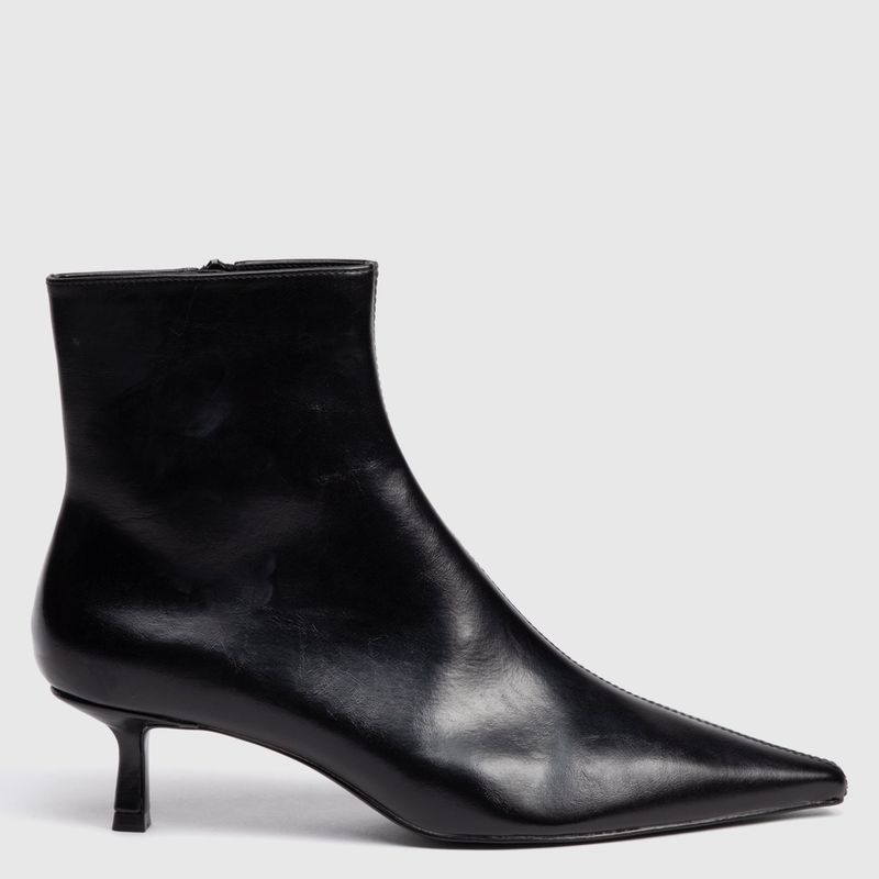 MANGO - Botín Kitten Heel Mujer  Negro Mango
