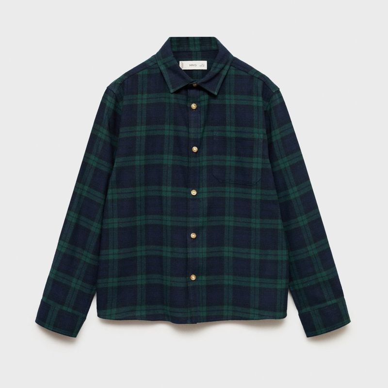 MANGO KIDS - Camisa Algodón Cuadros Niño Mango Kids