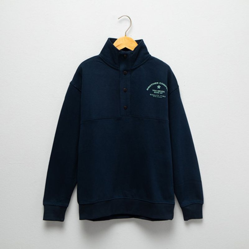 MANGO KIDS - Polerón Cuello Alto Abotonado Niño Mango Kids