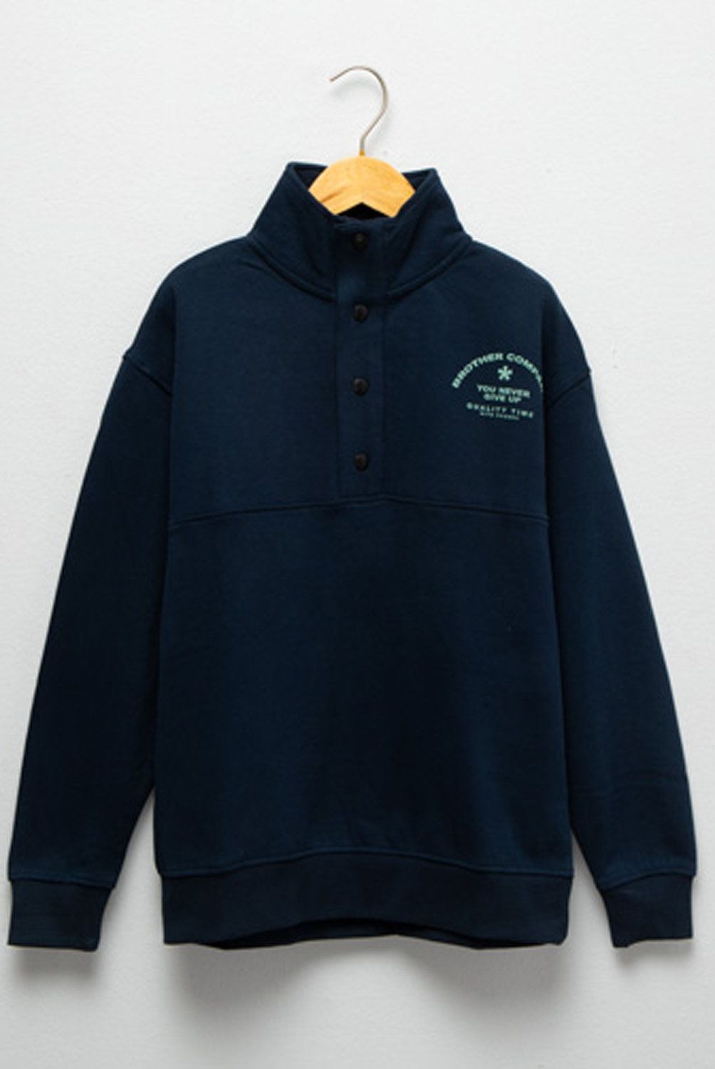 MANGO KIDS - Polerón Cuello Alto Abotonado Niño Mango Kids