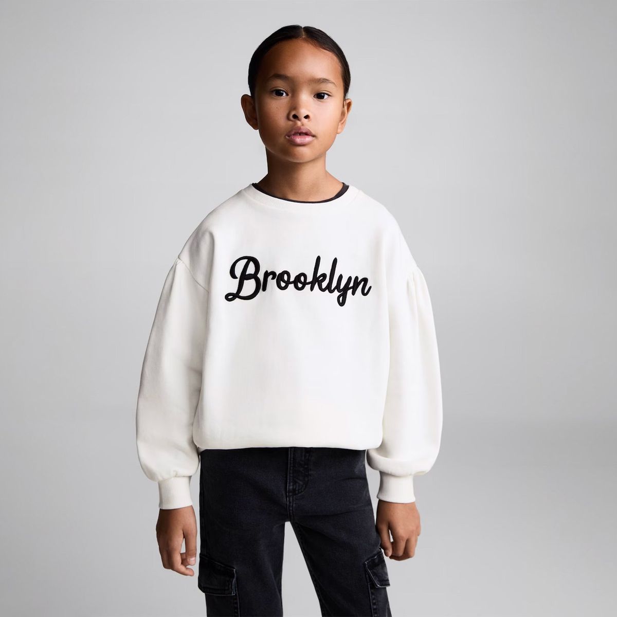 MANGO KIDS - Polerón Algodón Detalle Bordado Niña Mango Kids