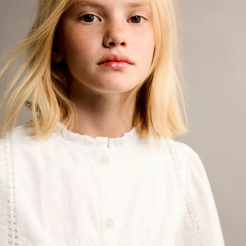 MANGO KIDS - Blusa Detalles Bordados Niña Mango Kids