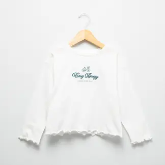 MANGO KIDS - Polera Algodón Detalle Bordado Niña