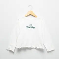 MANGO KIDS - Polera Algodón Detalle Bordado Niña