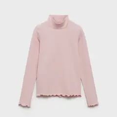 MANGO KIDS - Polera Canalé Cuello Alto Niña
