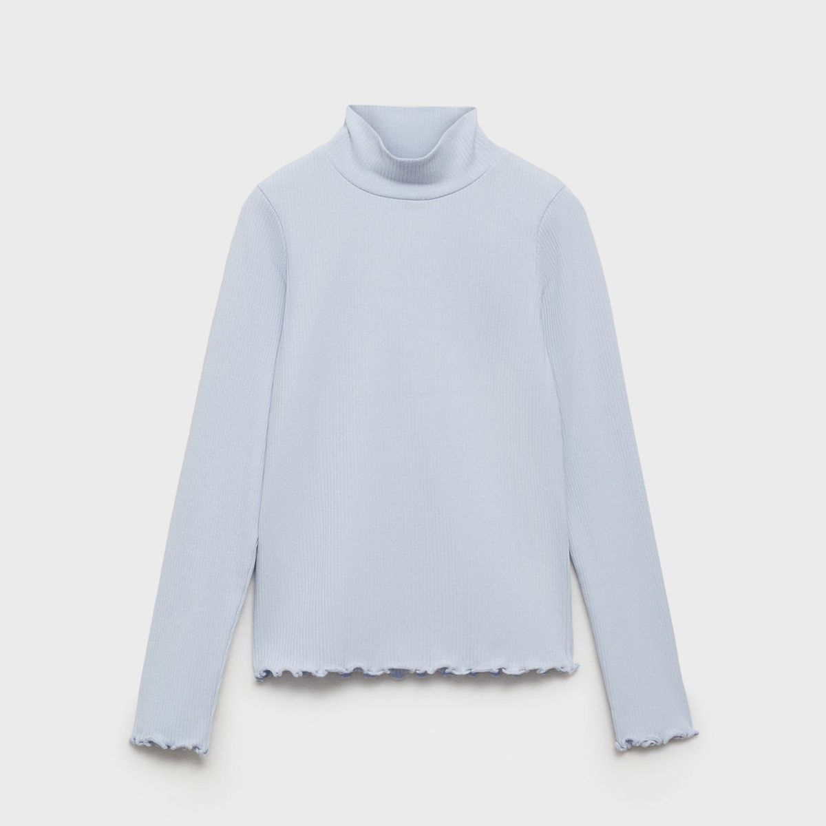 MANGO KIDS - Polera Canalé Cuello Alto Niña Mango Kids