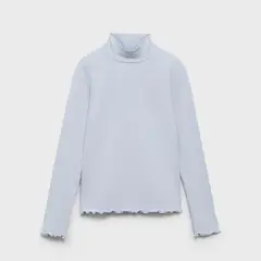 MANGO KIDS - Polera Canalé Cuello Alto Niña
