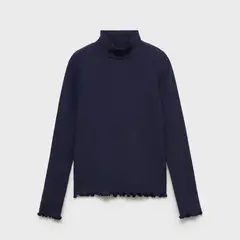 MANGO KIDS - Polera Canalé Cuello Alto Niña