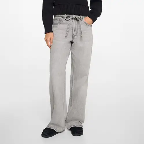 MANGO TEEN - Jeans Wideleg Cordón Mujer