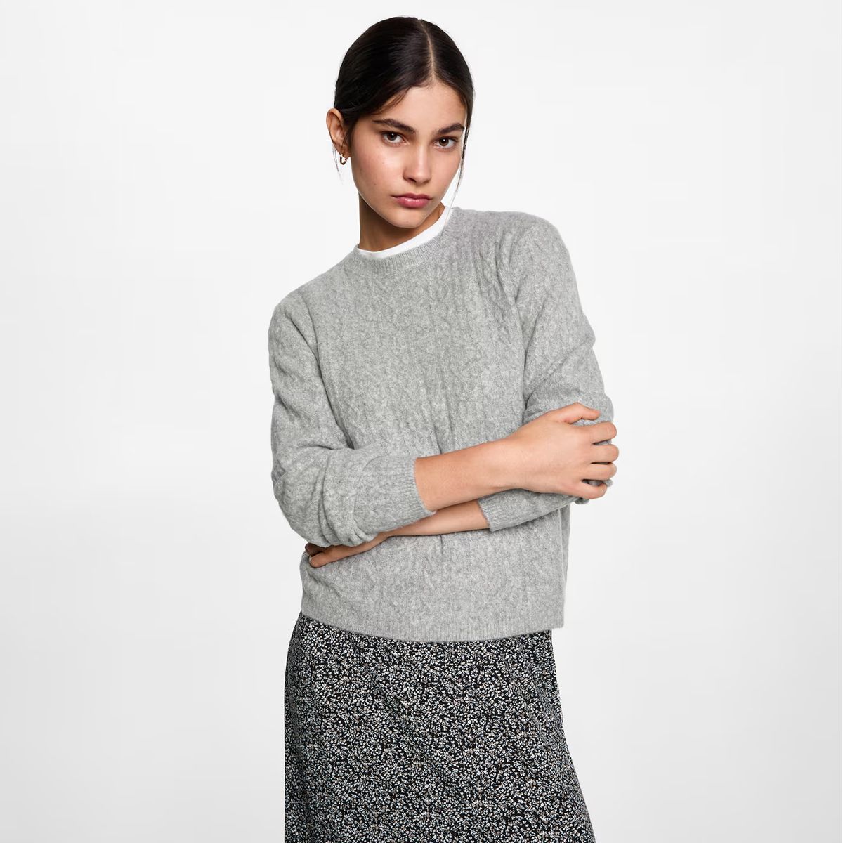 MANGO TEEN - Sweater Punto Trenzado Mujer Mango Teen