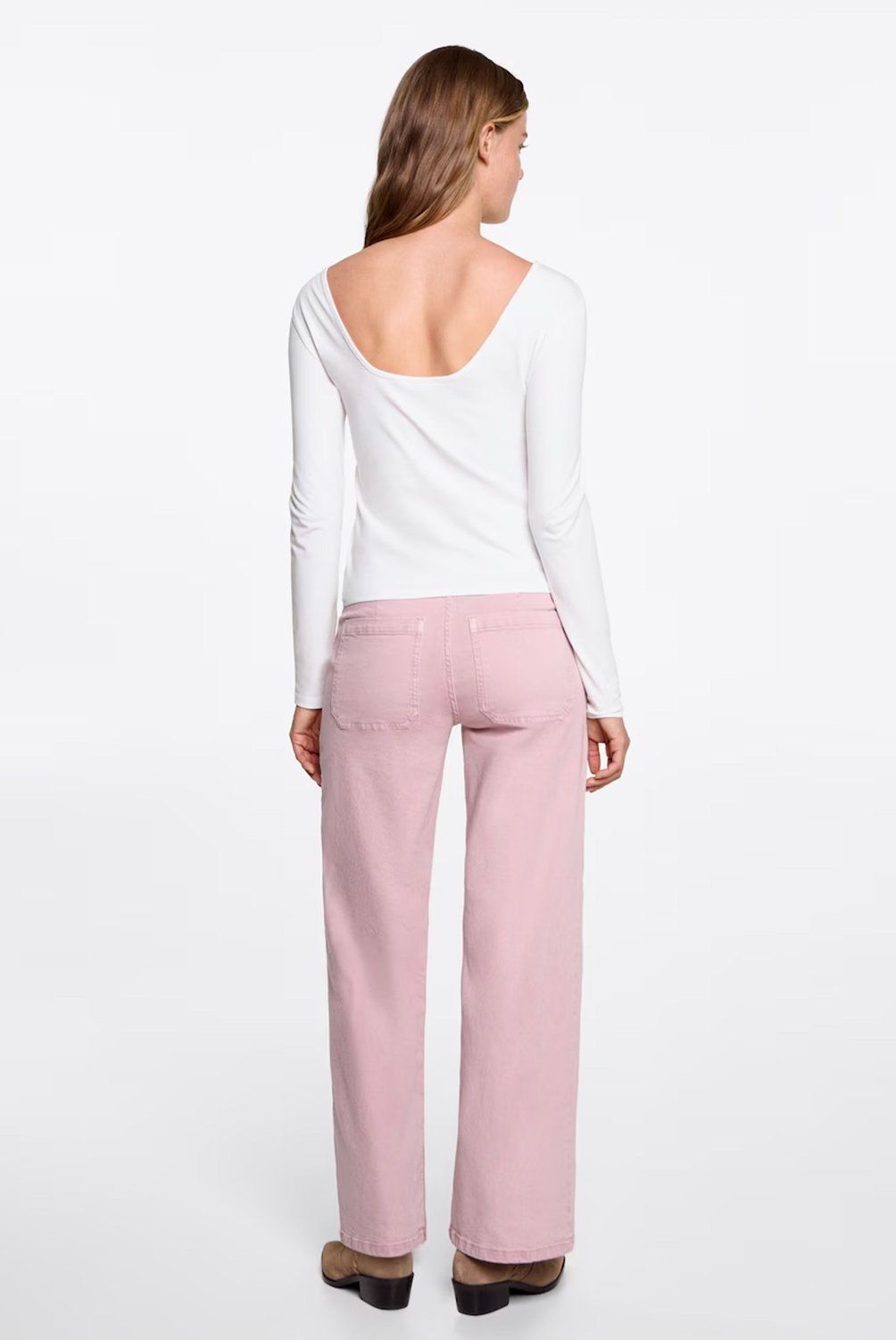 MANGO TEEN - Polera Manga Larga Abertura Espalda Mujer Mango Teen