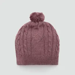 MANGO KIDS - Gorro Punto Trenzado Pompón Unisex Bebé
