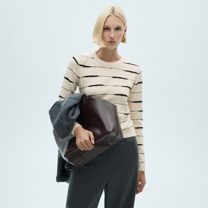 MANGO - Sweater Rayas Cuello Redondo Mujer Mango