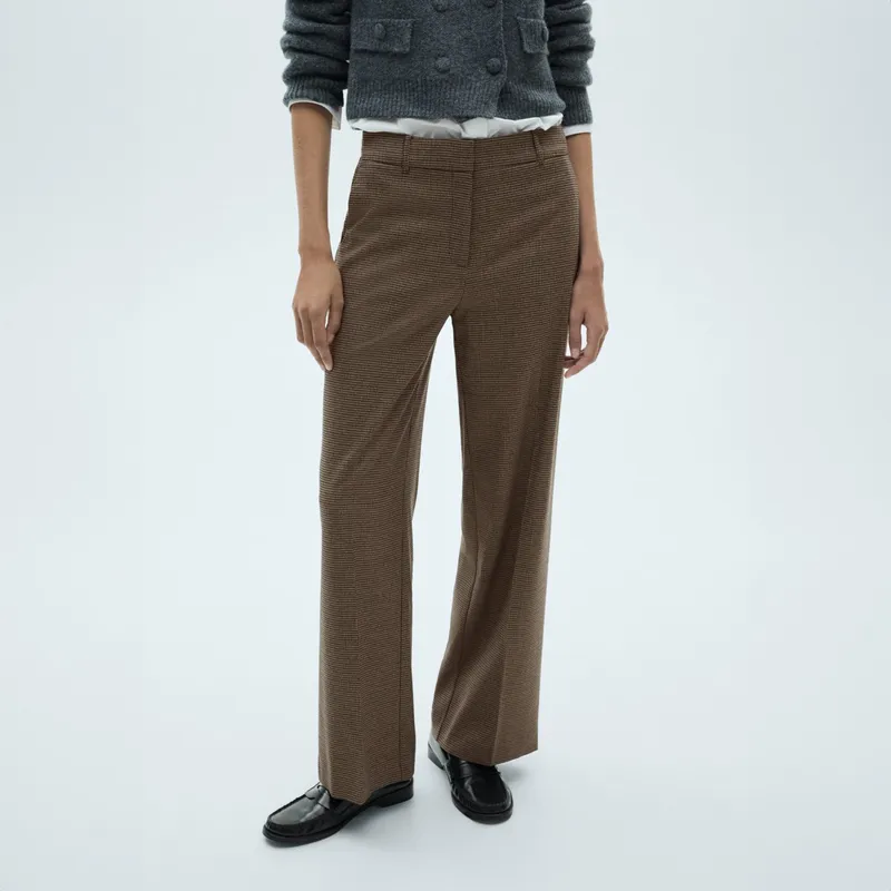 MANGO Pantalón Recto Tiro Medio Mujer Mango