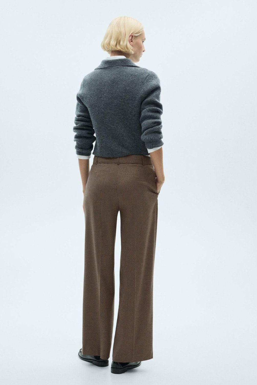 MANGO - Pantalón Recto Tiro Medio Mujer Mango