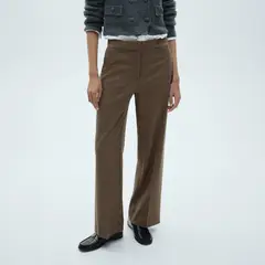 MANGO - Pantalón Recto Tiro Medio Mujer