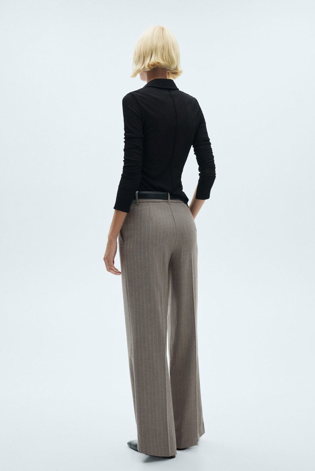 MANGO - Pantalón Recto Tiro Medio Mujer Mango