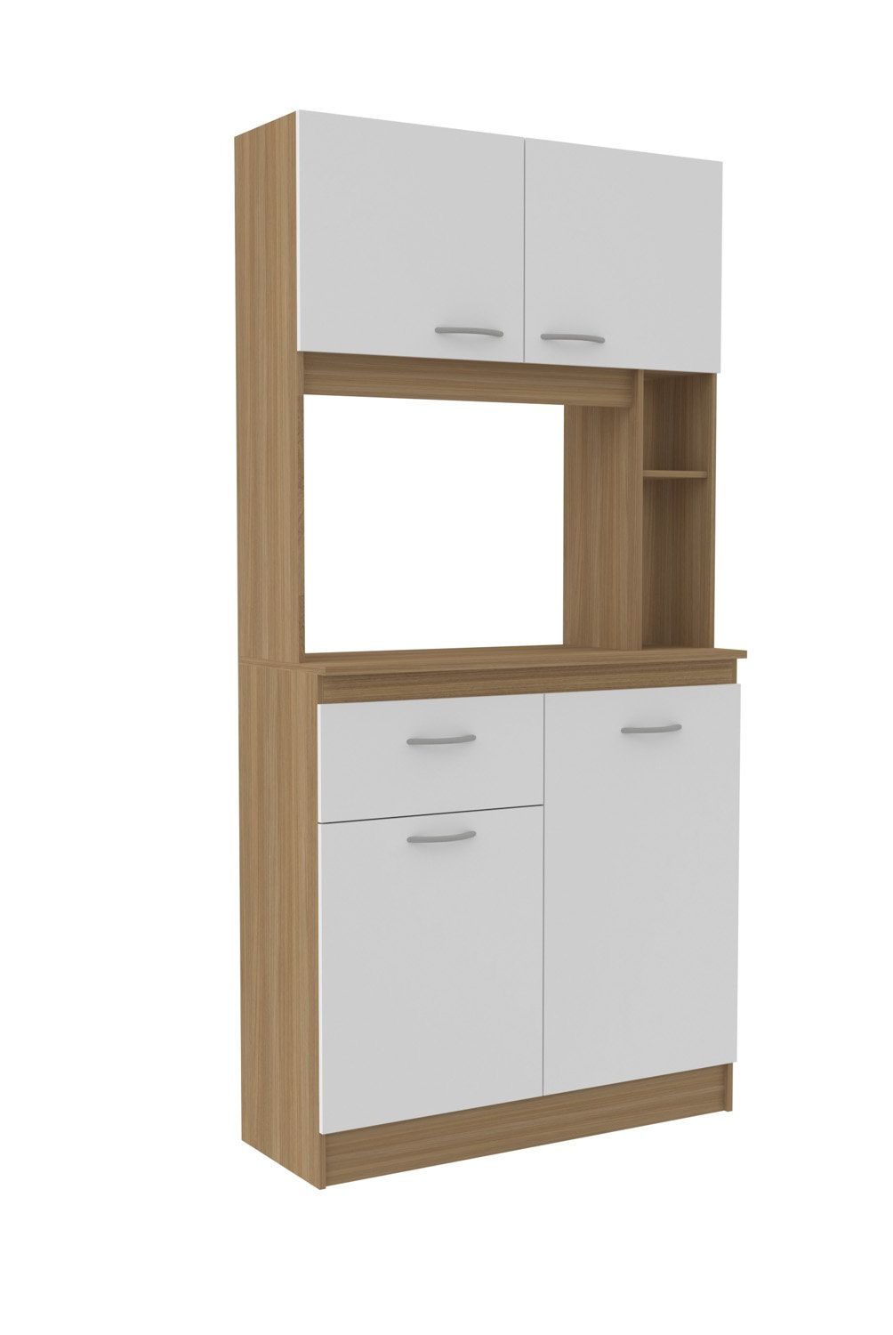 STANFORD - Mueble De Cocina 4 Puertas 1 Cajón Nogal Blanco Stanford