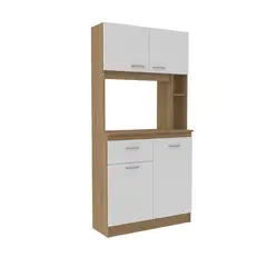STANFORD - Mueble De Cocina 4 Puertas 1 Cajón Nogal Blanco