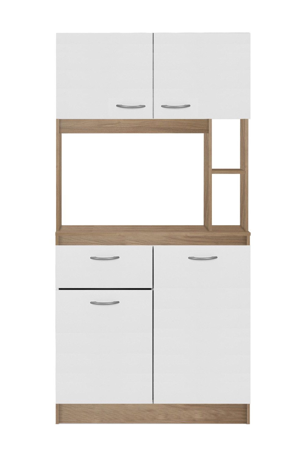 STANFORD - Mueble De Cocina 4 Puertas 1 Cajón Nogal Blanco Stanford