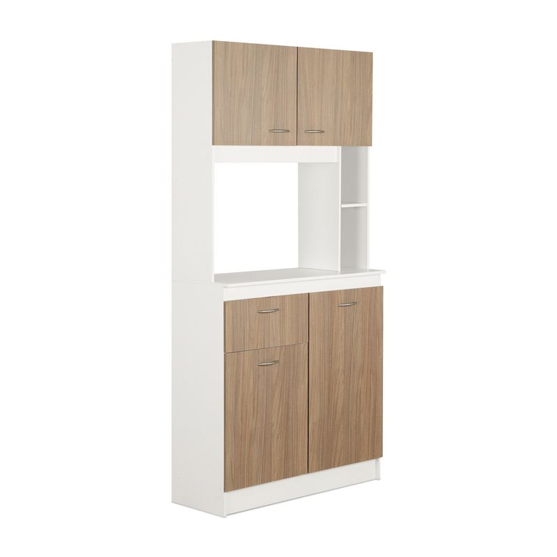STANFORD - Mueble De Cocina 4 Puertas 1 Cajón Blanco Nogal Stanford
