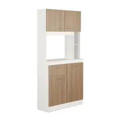 STANFORD - Mueble De Cocina 4 Puertas 1 Cajón Blanco Nogal
