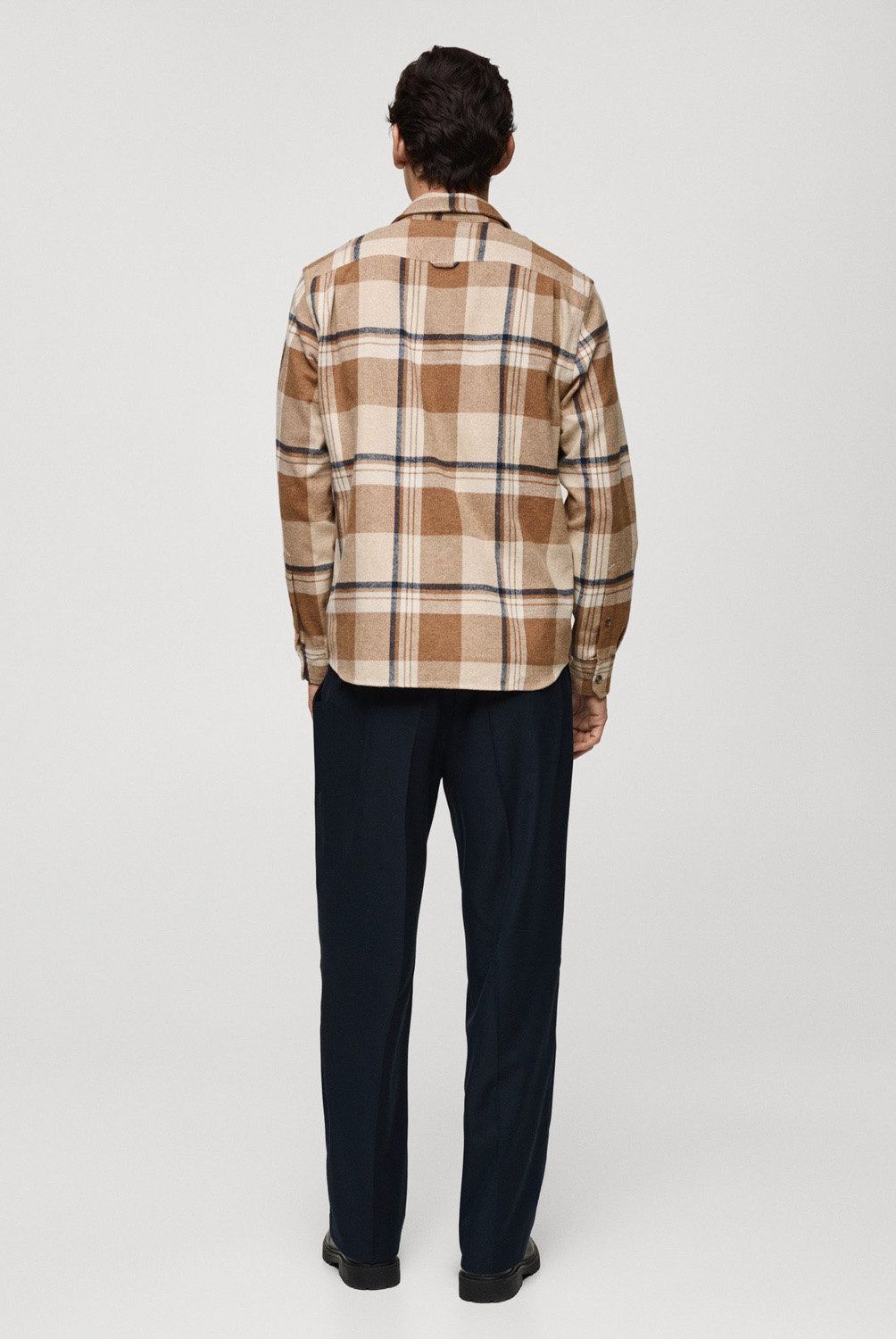 MANGO MAN - Sobrecamisa 100% Algodón Franela Cuadros Hombre Mango Man