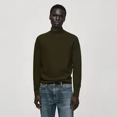 MANGO MAN - Sweater Algodón Estructura Cuello Perkins Hombre
